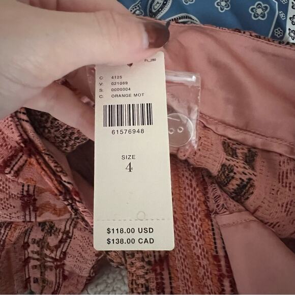 Anthropologie Eva Franco Mila Patterned High Rise Belted Shorts - Picture 7 of 8